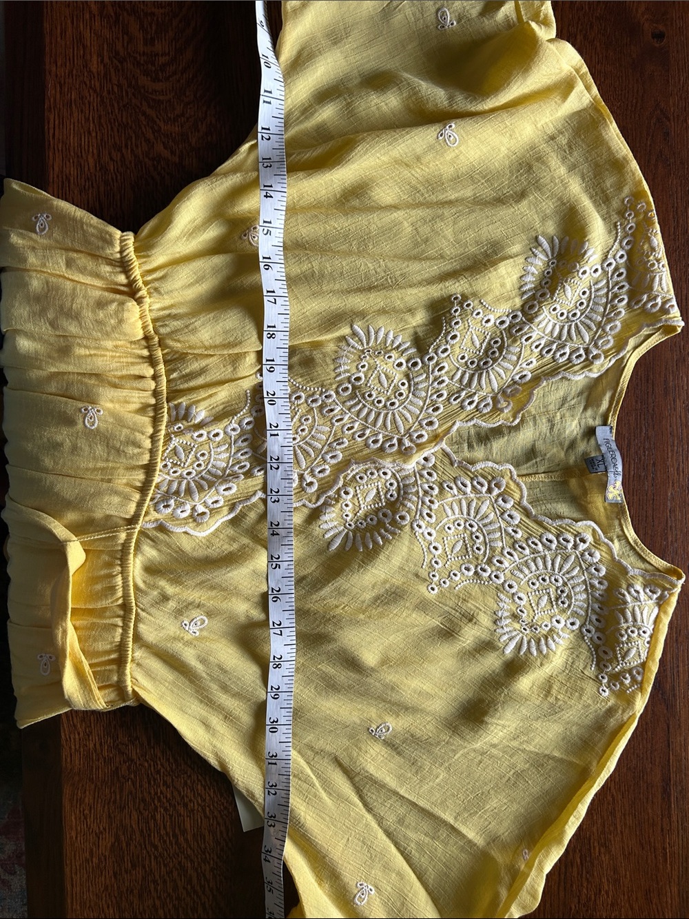 Yellow Embroidered Tie-Waist Maxi Dress - Picture 6 of 7
